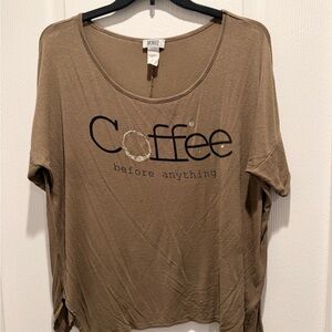 Monroe and Main Coffee Graphic Tee XL Oversized Short Sleeve Casual Top
